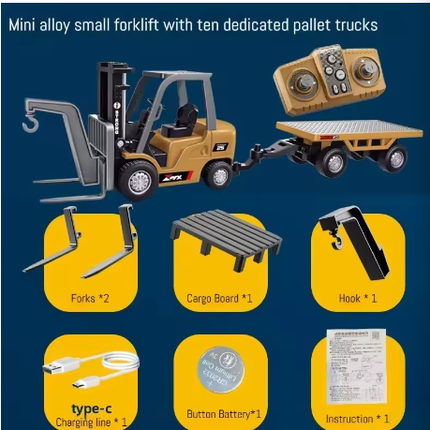 Tobouy  Mini RC Construction Set – Forklift, Excavator & Dump Truck
