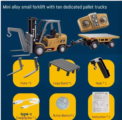Tobouy  Mini RC Construction Set – Forklift, Excavator & Dump Truck
