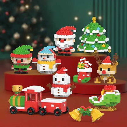 Tobouy Christmas Building Block Series – Santa Claus & Reindeer Puzzle, Compatible with LEGO Bricks