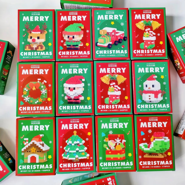 Tobouy Christmas Building Block Series – Santa Claus & Reindeer Puzzle, Compatible with LEGO Bricks