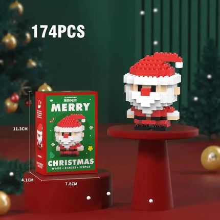 Tobouy Christmas Building Block Series – Santa Claus & Reindeer Puzzle, Compatible with LEGO Bricks