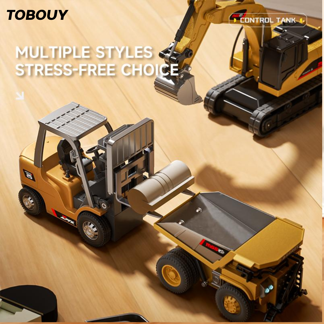 Tobouy  Mini RC Construction Set – Forklift, Excavator & Dump Truck