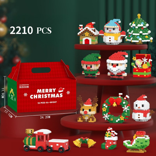 Tobouy Christmas Building Block Series – Santa Claus & Reindeer Puzzle, Compatible with LEGO Bricks