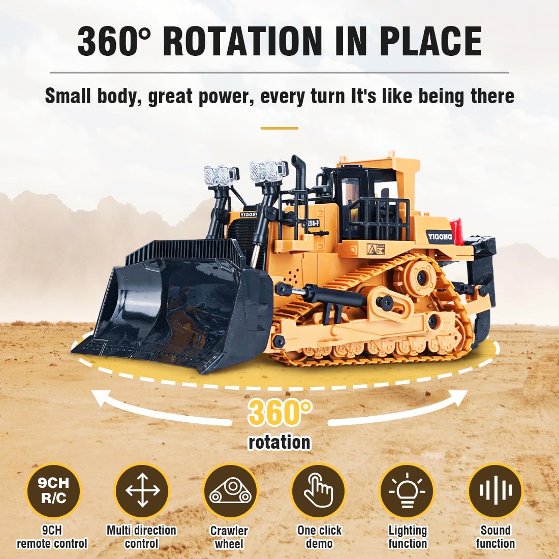 Tobouy RC Bulldozer im Maßstab 1/20 – Realistisch, robust, einsatzbereit
