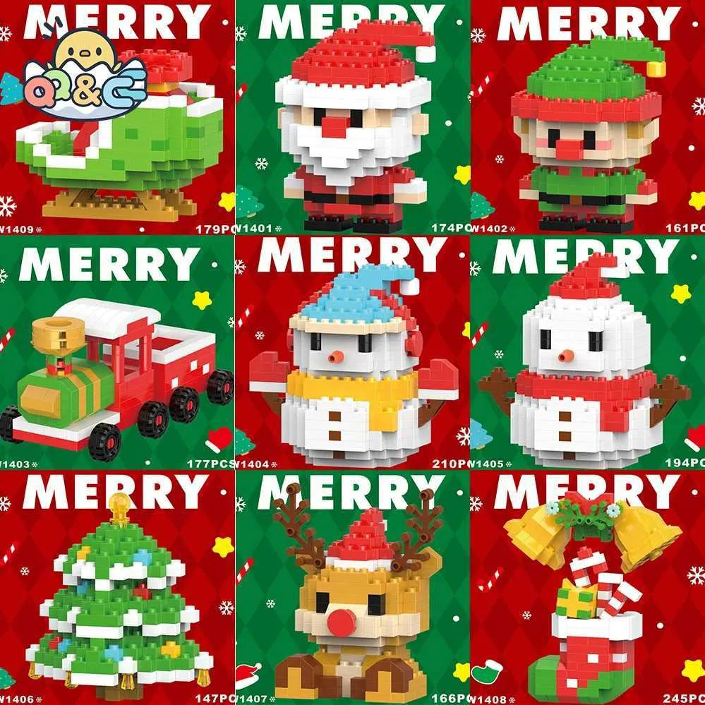 Tobouy Christmas Building Block Series – Santa Claus & Reindeer Puzzle, Compatible with LEGO Bricks