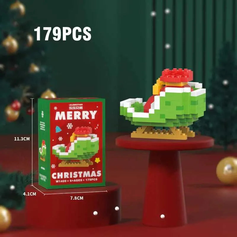 Tobouy Christmas Building Block Series – Santa Claus & Reindeer Puzzle, Compatible with LEGO Bricks